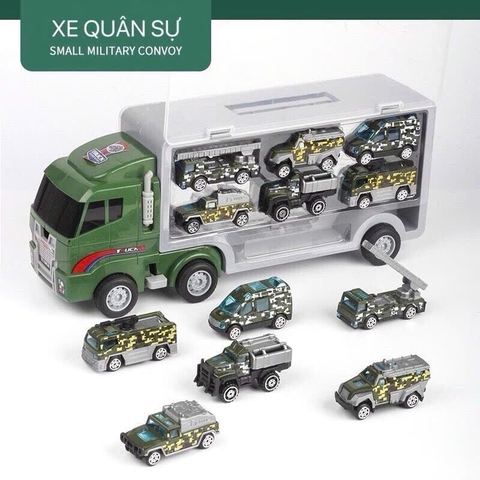 Xe Tải Chở 6 Xe Ô Tô Hợp Kim Có Hộp Trưng Bày