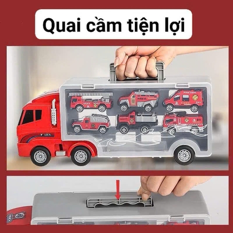 Xe Tải Chở 6 Xe Ô Tô Hợp Kim Có Hộp Trưng Bày