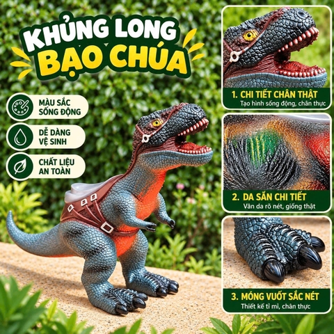 Mô Hình Khủng Long Trẻ Em Cỡ Siêu Lớn Có Yên Ngồi, Âm Thanh – 2 Mẫu