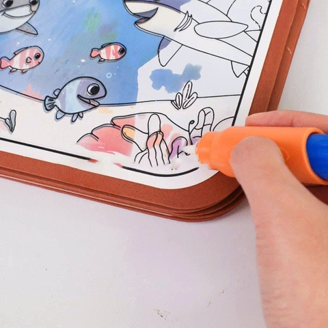 Sách Tô Màu Nước 2in1 XKIDS – Sổ Tô Màu Tái Sử Dụng Kèm Trò Chơi Bóc Dán Cho Bé