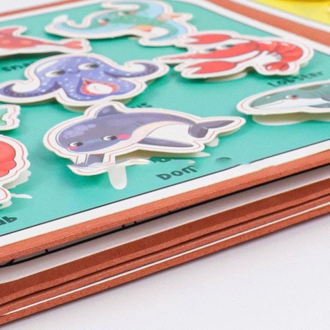 Sách Tô Màu Nước 2in1 XKIDS – Sổ Tô Màu Tái Sử Dụng Kèm Trò Chơi Bóc Dán Cho Bé