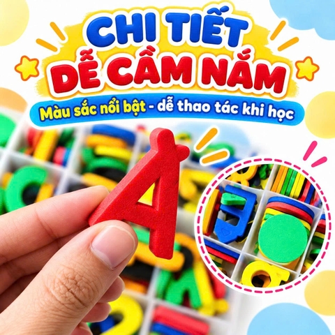 Bảng Nam Châm Chữ Số & Chữ Cái Song Ngữ Anh Việt 3IN1 - 309 Chi Tiết - Giúp Bé Học Tiếng Việt, Tiếng Anh và Toán