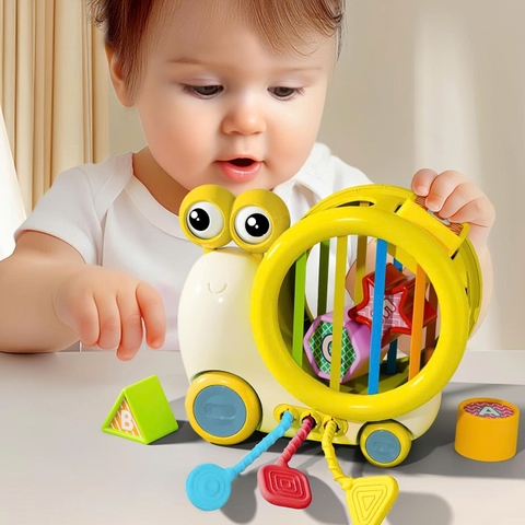 Đồ Chơi Ốc Sên Kéo Dây Thả Hình Khối Đa Năng Cho Bé