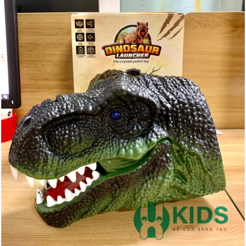 Bộ Đồ Chơi Đầu Khủng Long Phun Viên Hạt Nước Siêu Hot Siêu Ngầu Vui Nhộn Có Đèn Và Nhạc Cho Bé