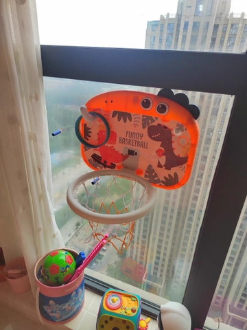 Đồ chơi bóng rổ tính điểm gắn tường 2in1 kết hợp ném vòng giúp phát triển tăng chiều cao, tăng khả năng vận động cho bé