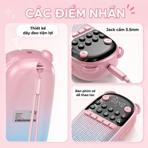 Loa Học Tiếng Anh Rolton E300 Hình Gấu Dễ Thương CHO BÉ