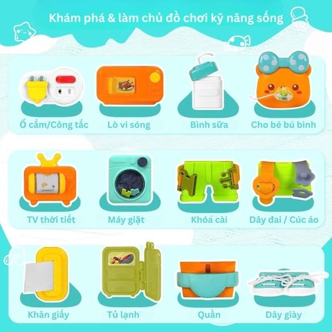 VALI BẬN RỘN MONTESSORI 6IN1 – BÉ CHƠI MÊ SAY, MẸ NHÀN TÊN HẲN!