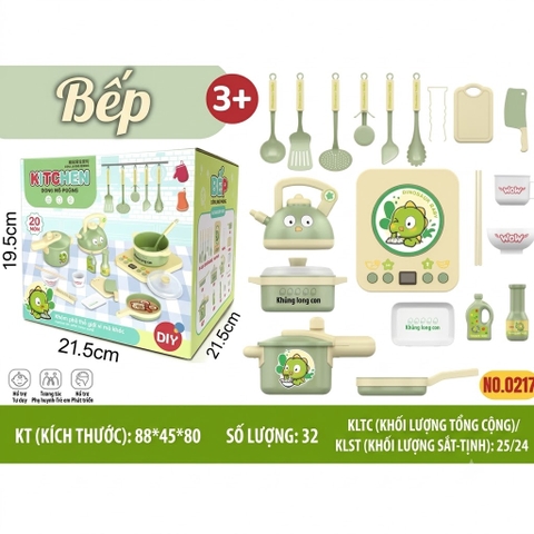 Bộ Đồ Chơi Nấu Ăn Nhà Bếp Khủng Long 20 Chi Tiết
