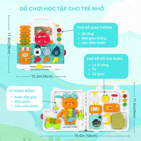 VALI BẬN RỘN MONTESSORI 6IN1 – BÉ CHƠI MÊ SAY, MẸ NHÀN TÊN HẲN!