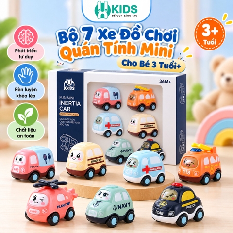 Bộ 7 Xe Đồ Chơi Quán Tính Mini Nhiều Mẫu Cho Bé – Mã 3305A
