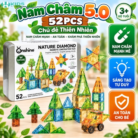 Nam Châm 5.0 Onshine 52 Chi Tiết – Bộ Xếp Hình Lắp Ghép Sáng Tạo Cho Bé