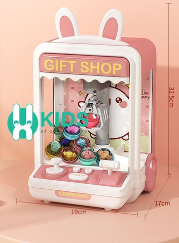 Đồ chơi máy gắp gấu bông cỡ lớn phiên bản mới có đèn LED nhạc vui nhộn, đếm thời gian kèm sẵn 10 thú bông 10 bóng cho bé