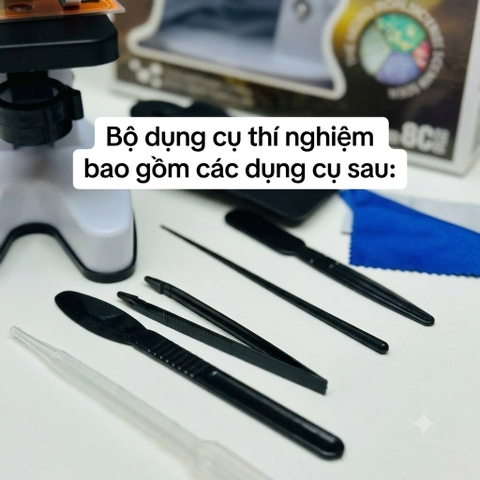 Kính Hiển Vi Khoa Học Cho Bé 1200X Hộp Lớn Kèm Bộ Phụ Kiện Thí Nghiệm
