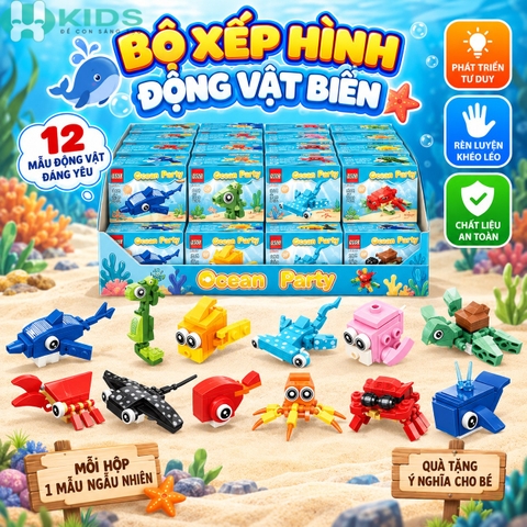 Bộ Lắp Ghép Động Vật Đại Dương 12 Mẫu Mini – Mã 11056B