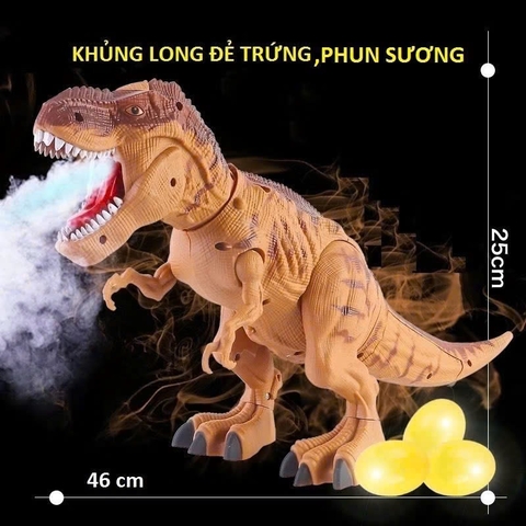 Khủng Long Phun Lửa Chiếu Đèn, Đẻ Trứng 333-56 Cho Bé