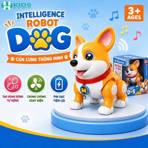 Chó Robot Corgi Đồ Chơi Thông Minh Có Đèn Nhạc Cho Bé – Mã 333-9
