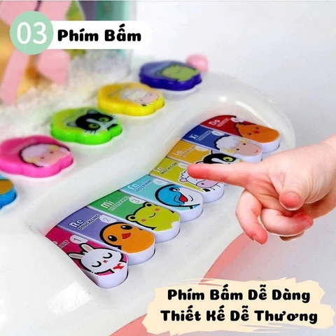 Đàn Piano Đồ Chơi Cho Bé Có Nhạc, Đèn LED Và Cối Xay Gió XKIDS