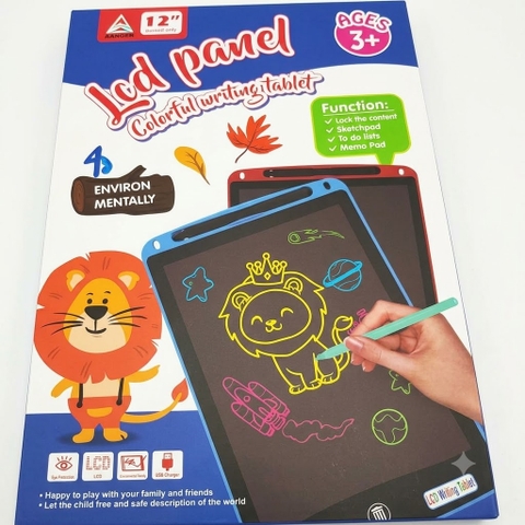Bảng Viết Vẽ LCD Đa Sắc 12 Inch Cho Bé – Kèm Bút Và Nút Xó – Mã BB1202C