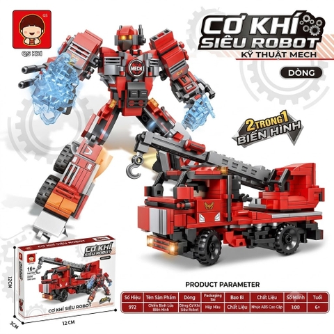 Bộ Lắp Ghép Xe Cẩu Biến Hình Robot 2in1