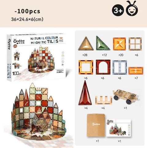 Bộ Lắp Ghép Nam Châm Thiên Nhiên 100 Chi Tiết