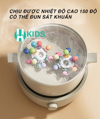 Đồ chơi lục lạc bóng cao su nhựa mềm ngậm nướu cao cấp nhiều màu sắc phát ra âm thanh cầm tay cho bé gặm mọc răng