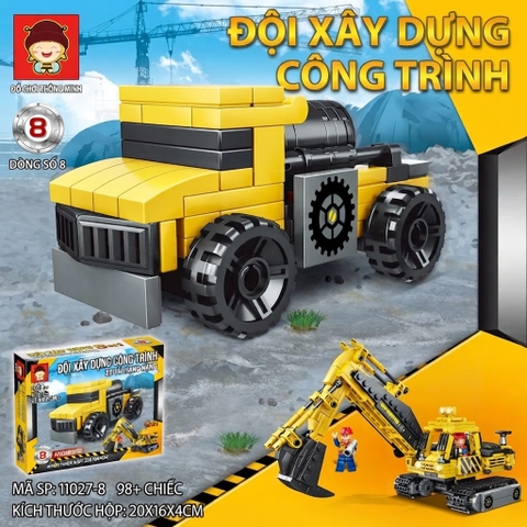 Bộ Lắp Ghép Đội Xe Công Trình 9 Mẫu
