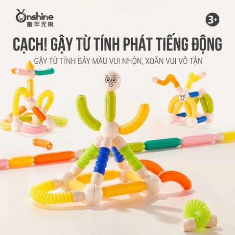 Bộ Que Nam Châm Bảy Màu Fun Play 100 Chi Tiết – Lắp Ghép Sáng Tạo Cho Bé 3+