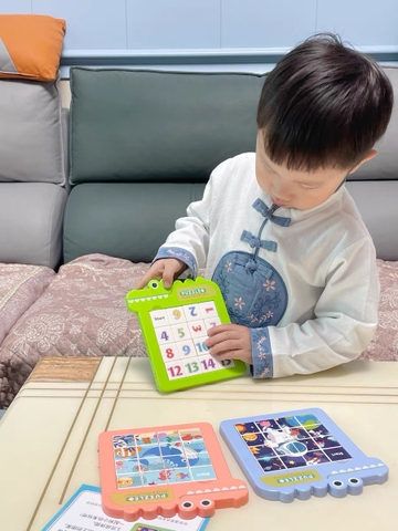 Đồ chơi bảng ghép hình trượt số Puzzle từ tính trí tuệ Sudoku phiên bản cá sấu giúp bé rèn luyện tư duy sáng tạo