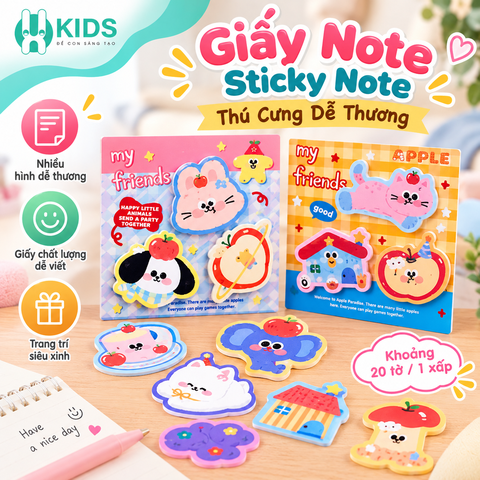 Bộ Giấy Note Hoạt Hình Dễ Thương Nhiều Mẫu