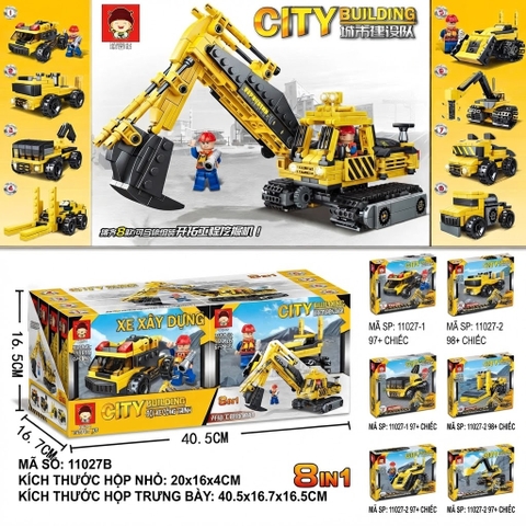 Bộ Lắp Ghép Đội Xe Công Trình 9 Mẫu