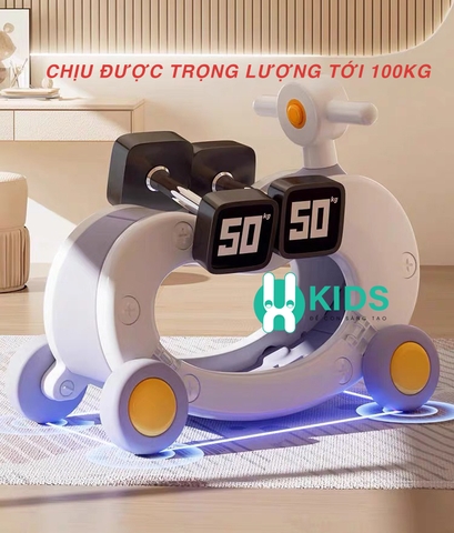 Xe bập bênh chòi chân thế hệ mới đa năng 2 in 1 có nhạc tháo lắp bánh dễ dàng cho bé từ 6 tháng tuổi