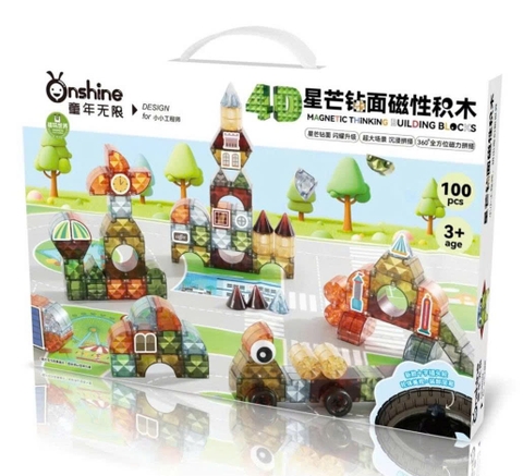 Bộ Nam Châm Kim Cương 4D Starburst Onshine 100 Chi Tiết Cho Bé