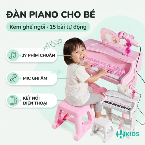 Đàn Piano Mini cho bé kèm mic thu âm, có kết nối điện thoại