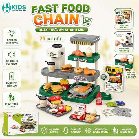 Quầy Đồ Chơi Cửa Hàng Thức Ăn Nhanh 71 Chi Tiết Cho Bé – Mã 668-139