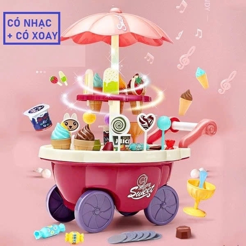 Xe Bán Kem Đồ Chơi 2 Tầng Có Nhạc Và Xoay