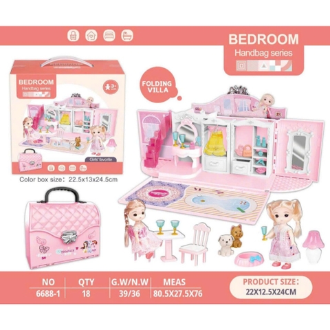 Túi Xách Búp Bê Biến Hình Phòng Ngủ Cho Bé – Mã 6688-1BB