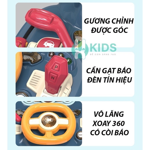 Đồ chơi vô lăng mô phỏng lái xe ô tô như thật với nhiều nút điều khiển kèm hiệu ứng đèn và âm thanh vui nhộn cho bé
