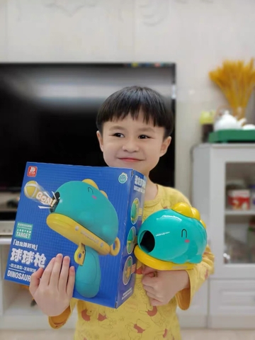 Đồ chơi súng bắn bóng nhựa dính hình khủng long cute kèm bảng phi tiêu tính điểm vui nhộn giải trí giảm stress cho bé