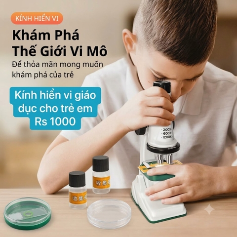 Kính Hiển Vi Khoa Học Cho Bé Kèm Tiêu Bản Microscope 1200X