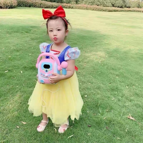 Máy Karaoke Đồ Chơi Cho Bé Kèm Micro, Loa Nghe Bluetooth 5.0 Có Ghi Âm