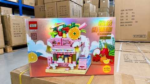 Bộ xếp hình cửa hàng nước ép trái cây 413+ chi tiết – QS08