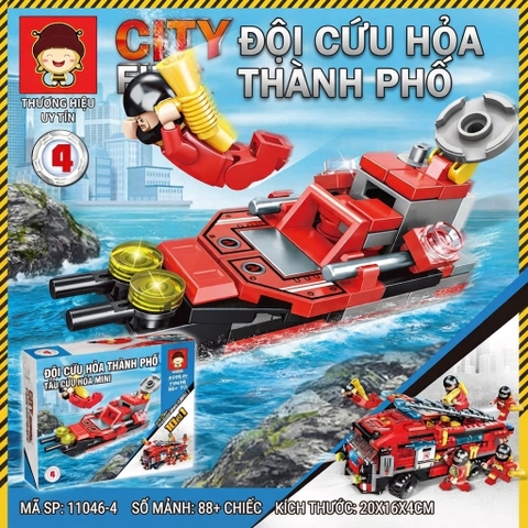 Bộ Lắp Ghép Đội Cứu Hỏa Thành Phố 11 Mẫu