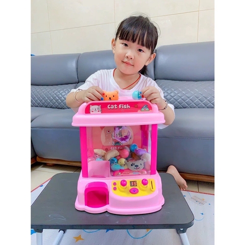 Máy gắp thú bông kích thước lớn bản 2 cần kèm xu đếm thời gian, có nhạc có đèn trẻ em