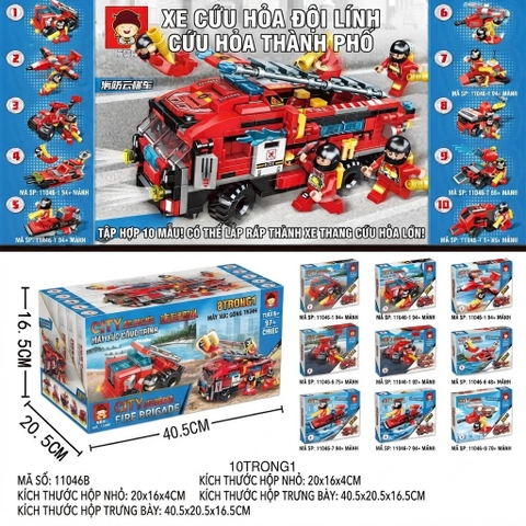 Bộ Lắp Ghép Đội Cứu Hỏa Thành Phố 11 Mẫu