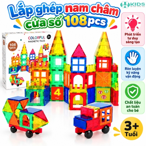 Bộ Lắp Ghép Nam Châm Cửa Sổ Onshine 108 Chi Tiết Cho Bé – Mã 7857