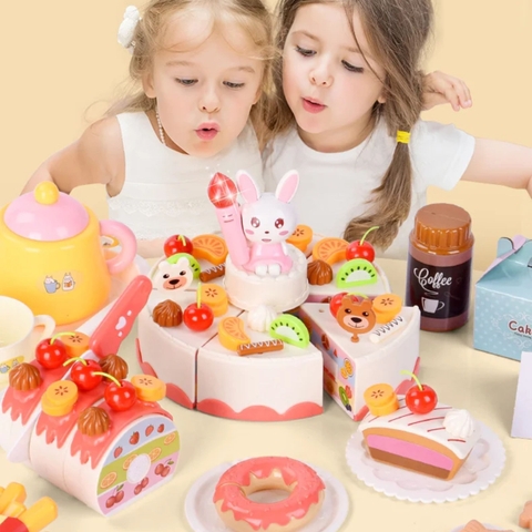 Bộ Đồ Chơi Cắt Bánh Sinh Nhật 85 Chi Tiết Có Đèn Nhạc Cho Bé
