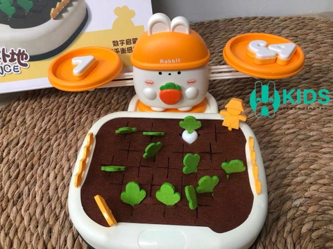 Đồ chơi nông trại toán học, thu hoạch nhổ rau củ cà rốt có bàn cân số hình thỏ giúp bé cải thiện tư duy nhanh nhẹn