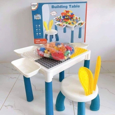 Bộ Bàn Ghế Lắp Ghép Đa Năng Kèm 81 Chi Tiết Cho Bé