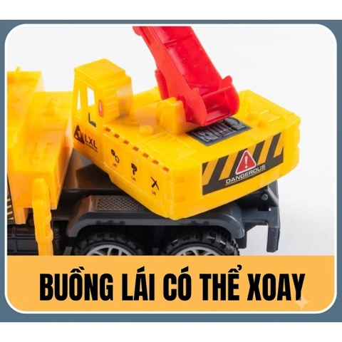 Bộ 6 Xe Công Trình Mô Hình Cỡ Lớn Cho Bé