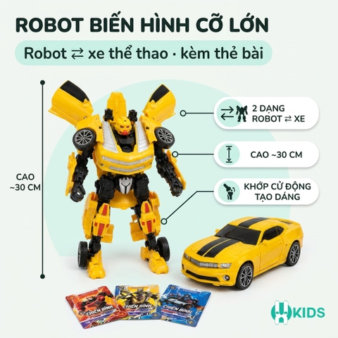 Robot Biến Hình Cỡ Lớn 870-7 - Robot Biến Hình Xe Thể Thao Vàng Cho Bé
